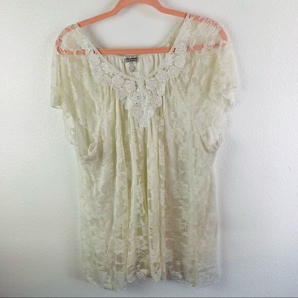 Creative Design Lace Blouse - Picture 2 of 3